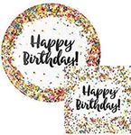 Creative Converting Sprinkles Birthday 9 Plates (16) Napkins (16) Party Bundle