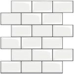 STICKGOO White Subway Tiles Peel and Stick Backsplash, Stick on Tiles Kitchen Backsplash (Pack of 10, Thicker Design)