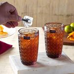 The Artment your artistic apartment Your Artistic Apartment Criss-Cross Tumbler Drinking Glass Set of 4 for Drinkng Water | Wine | Wishkey | Juice | Cocktail | Bar Glass | Home, Kitchen and Bar