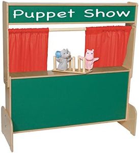 Wood Designs WD21650 Deluxe Puppet Theater with Chalkboard, 48 x 47 x 6" (H x W x D)