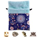 Litewood Sugar Gliders Sleeping Pouch Bag Small Pet Cotton Hanging Warm Comfortable Nest Bed for Small Animals Squirrels Marmosets Rats Hamster (LARGR,Blue Deer) …