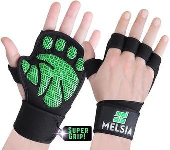 MELSIA Gym Gloves for Men and Women - Weightlifting Workout Gloves with Buit-in Wrist Wrap Support for Pull-Ups, Powerlifting Training - Ergonomic Palm Padding & Super-Strong Silicone Grip (Small)