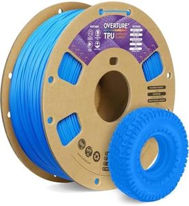 OVERTURE TPU Filament 1.75mm Flexible TPU Roll, 95A Soft 3D Printer Filament, 1kg Spool (2.2 lbs), Dimensional Accuracy +/- 0.02 mm (TPU Digital Blue)