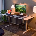 Green Soul Surface Electric Sit Stand Desk | Digital Display with Memory Preset | Times Your Posture with Sedentary Alarm | 3 Yr Warranty |Engineered Wood| Complimentary Desk Mat ((White)