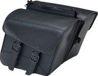 Willie & Max Dowco 59588-00 Black Jack Series: Synthetic Leather Compact Slant Motorcycle Saddlebag Set, Black, Universal Fit, 10 Liter Each/20 Liter Total Capacity