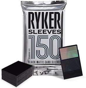 Ryker Sleeves Standard Matte Card Sleeves, 5X Stronger, for Magic The Gathering MTG Card Sleeves Pokemon Trading Cards Board Games (1 Pack, Black)