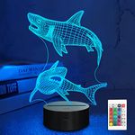 Lampeez Shark 3D Night Light Illusions Lamp, 16 Colors Changing Table Desk Deco Lamp Bedroom Children Room Decorative Best Festival Birthday Gifts for Toddlers Boys Child