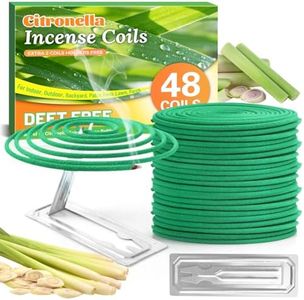 SCENTORINI Citronella Coils, 48 PCS Citronella Incense with Coil Holder, Suitable for Outdoor Use, Pool Side, Patio, Porches
