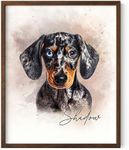 HAUS AND HUES Create Your Own Custom Pet Portrait in Watercolor - Upload an Image of Your Favorite Pet Dog Memorial Gifts for Loss of Dog - Made in the USA (Unframed)