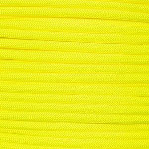 Type III 550 Paracord - 7 Strand Core - Parachute Cord, Nylon Commercial Paracord, Survival Cord - Available in Multiple Neon Colors and Various Lengths, Neon Yellow, 50 Feet