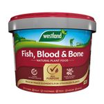 Fish, Blood & Bone Plant Food - 8kg All Purpose Natural Fish Blood and Bone Fertiliser for Garden Plants. Growmore Fertilizer Plant Feed Granules with Topline Card