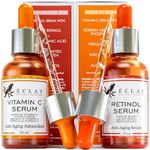 2 Facial Serum - Vitamin C and Retinol Serum for Face, Anti Aging Serums for Skin Care - Boosts Collagen, Reduce Fine Lines & Wrinkles and Restore Skin Vibriance, Day & Night Serum for Face