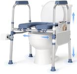 FSA/HSA Padded Toilet Seat Riser for Seniors, Heavy Duty Raised Toilet Seat with Handles Adjustable Standalone Toilet Safety Frame, Elderly Assistance Products for Bariatric, Pregnant, Surgery