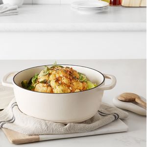 Amazon Basics Enameled Cast Iron Dutch Oven – Round Casserole Pot