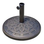 Outsunny 31 lb. Patio Umbrella Base, Heavy Duty Market Umbrella Base Stand, Round Umbrella Holder for Outdoor, Garden, Backyard, Bronze