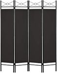 Best Choice Products 6ft 4-Panel Folding Privacy Screen Room Divider Multipurpose Decoration Accent for Bedroom, Bathroom, Office, Salon, Shade w/Steel Frame, Lightweight Design - Black