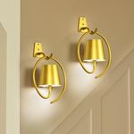 Battery Operated Wall Lights, 2 Pack Rechargeable Wall Light Indoor with 3 Color Temperatures, Dimmable Wireless LED Wall Lamps IP54 Waterproof Wall Sconce Lights for Bedroom, Living Room(Champagne)