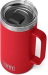 YETI Rambler Mug, Vacuum Insulated Stainless Steel Stackable Mug with Magslider Lid, Rescue Red, 24 oz (710 ml)