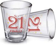 2 Pieces Finally 21 Shot Glass 2 oz