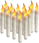 Neween LED Flameless Candles Battery Operated Taper Candles Pack of 12, Realistic Flickering Electric Fake Candles in Warm White for Halloween Christmas Weddings Home Decoration, 1.5 x 16.6 cm