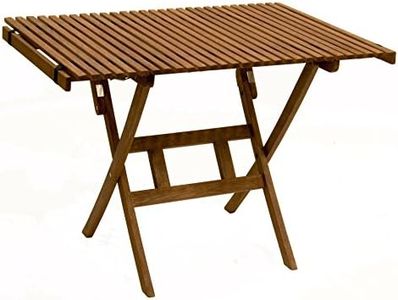 BYER OF MAINE - Pangean Roll Top Folding Wood Table, Hardwood Portable Table for Bistro, Deck, or Camping, Use Indoors or Outdoors