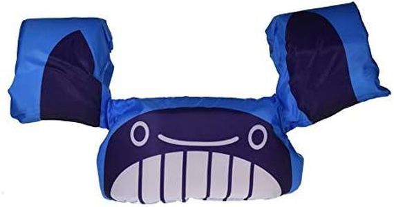 Koochie-Koo Cute Whale Fish Printed Cool Beach/Pool Party Float Arm Bands Swimming Trainer Vest Life Jacket for Baby Boys and Girls from 2 to 6 Years 22 to 55 lbs (Pack of 1, Blue)