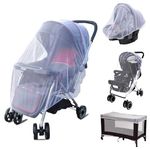 South to East Mosquito Net for Stroller, Baby Bug Netting with Storage Bag, Breathable & Portable Mosquito Nets for Strollers, Car Seat, Bassinet, Cradle, Playard, Travel Mini Crib (White)