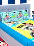 Athom Living Disney Mickey's Flips & Tricks Mickey Mouse Cotton Double Bedsheet Set- King Size