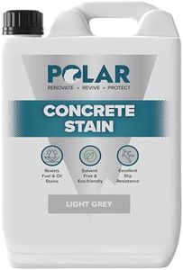 Polar Light Grey Concrete Stain - 5 Litre | Durable, Stain & Slip-Resistant Finish for Interior & Exterior Stone & Concrete Floors | Smooth & Solvent-Free Coating for Driveways, Walkways & Patios