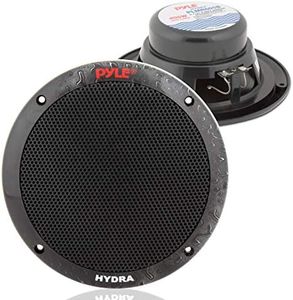 Pyle 6.5 Inch Dual Marine Speakers - 2 Way Waterproof and Weather Resistant Outdoor Audio Stereo Sound System with 400 Watt Power, Polypropylene Cone and Butyl Rubber Surround-1 Pair