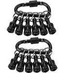 Upgrade 6 Pcs Bit Holder With Black Carabiner 1/4 inch Hex Shank Aluminum Alloy Screwdriver Bits Holder Light-weight Quick-change Extension Bar Keychain Drill Screw Adapter Change Portable (2 SET-B)