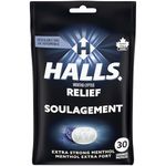 HALLS Extra Strong, Cough Drops, Throat Lozenges, Sore Throat Relief, Mentho-Lyptus, 30 Lozenges