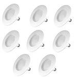 Feit Electric 4 inch InstaTRIM Adjustable Neck Recessed LED Downlight - 2700K Soft White - Dimmable- Pre-Mounted Trim - 45W Equivalent - 45 Year Life - 540 Lumen - High CRI | 8-Pack