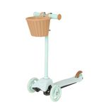 EVO Mini Cruiser 3-Wheel Scooter with Toy Basket – Mint Green | Kids Kick Push Ride-On with Adjustable Handlebar | Toddler Balance Scooter for Boys & Girls Ages 2–5