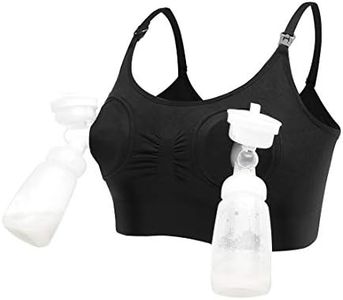 QKAIFRYSUG Hands-Free Breast Pump Maternity Bra for Nursing and Breastfeeding with All Breast Pumps Including Medela, Spectra, Philips Avent etc Black