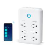 Smart Plug Outlet Extender, USB Surge Protector with 3 Individually Controlled Smart Outlets and 3 Smart USB Ports, Works with Alexa Google Home, Wall Adapter Plug Extender for APP Control,15A/1800W