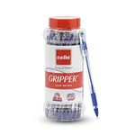 Cello Gripper Ball Pen | Jar of 25 | Blue Ball Pens | Smooth writing Ball Pens | Exam Pens with Grip | Ball pens set for School and Office stationery Pens for comfortable writing