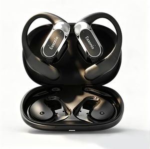 Essonio Open Ear Earbuds Wireless Ear Hooks Headphones, Ultra Lightweight Powerful Stereo Sound 35H Playtime Bluetooth 5.4 Dual Device Sync AI Clear Calls Waterproof for Small Ears