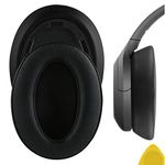 Geekria QuickFit Protein Leather Replacement Ear Pads for Sony WH-H910N Wireless Noise-Canceling Headphones Ear Cushions, Headset Earpads, Ear Cups Repair Parts (Black)