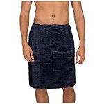 JEMIDI Towel Body Wrap For Men - One Size Fits All - 100% Cotton Towelling Men's Sarong Kilt with Pocket - For Shower Bath Gym Sauna