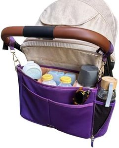 Sarah Wells "Maddy Caddy Breast Pump Bag - Stroller Caddy - Insulated Neoprene - Luggage Sleeve - Adjustable Pockets - Crossbody (Purple)