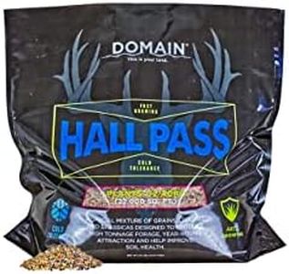 Domain Outdoor Hall Pass Food Plot Seed for Deer, 1/2 Acre, Special Varieties of Winter Rye, Winter Wheat, Clovers and Brassicas, High Tonnage Fall and Winter Food Source, 20 Lb.