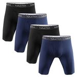 YuKaiChen Men's Boxer Shorts Fly Pouch Underwear Soft Bamboo Fiber Trunks No Ride-up Underpants Multipack (M, Multicoloured02(4-Pack))