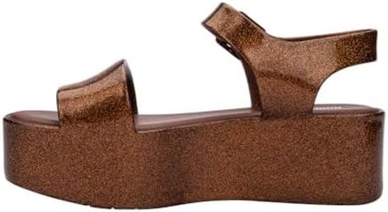 Melissa Mar Women's Sandals - Trendy & Comfortable Platform Sandals for Women, Wedge Sandals, Dressy Summer Sandals, Women's Jelly Shoes with Adjustable Ankle Strap, Jellies, Bronze/Brown, 8