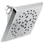 Delta Faucet 5-Spray H2Okinetic Raincan Shower Head, Chrome Showerhead, Square Shower Head, Delta Shower Head, Water Saving Shower Head, Lumicoat Chrome 52664-PR