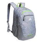 adidas Unisex-Adult Foundation 6 Backpack, Medium Grey/Semi Flash Green, One Size Fits All