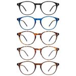 ZONLON 5 Pack Retro Reading Glasses Men Women Blue Light Blocking Lightweight Computer Readers with Spring Hinges (5 multicolor, 2.00, multiplier_x)