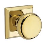 Baldwin PSROUTSR003 Reserve Passage Round Door Knob Pull Handle with Traditional Square Rose in Lifetime Brass Finish