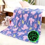 Axolotl Blanket Twin Size Glow in T