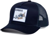 New York Y Baseball Fan Patch Trucker Hat - Netted Snapback Baseball Cap with Team Design for Men & Women (Navy - Bombers)